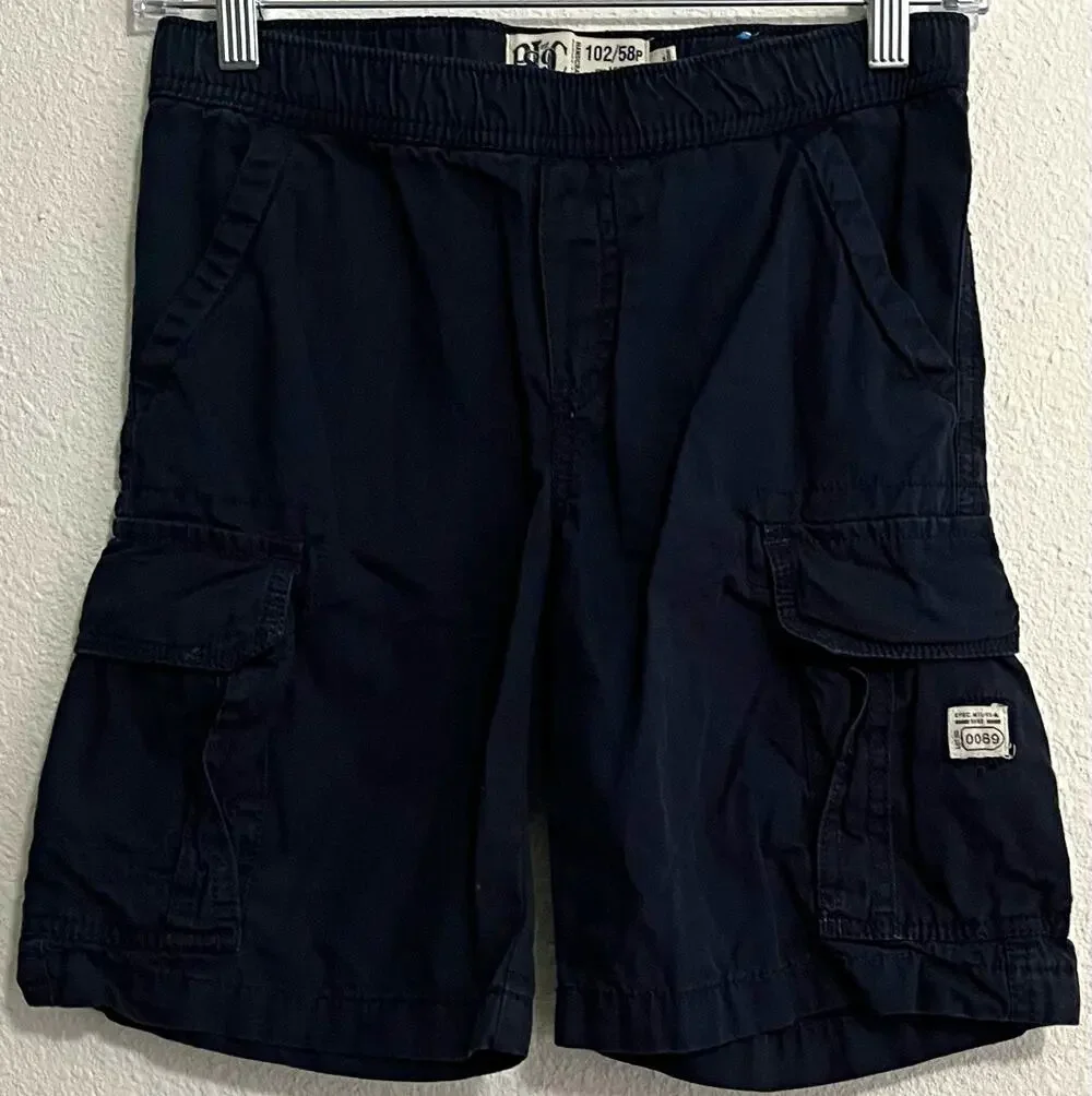 The Children's Place Boys Cargo Shorts Black 7 Cotton Twill Pockets Elastic